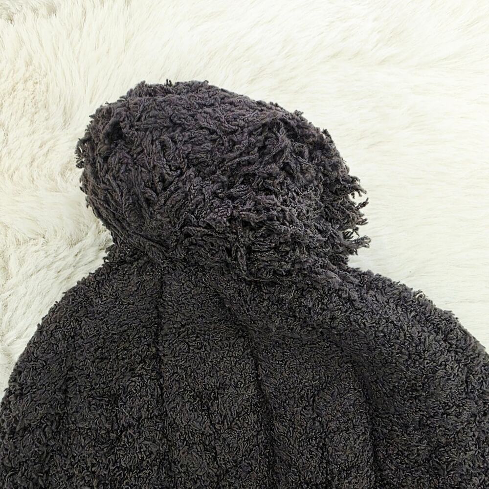 Barefoot Dreams CozyChic Cable Knit Beanie Hat Pom Pom Slouchy Brown NWT OS - Picture 6 of 12